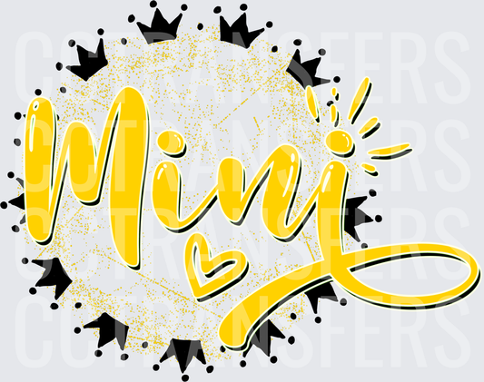 Mini Gold Script Grunge Crown Border (DTF)