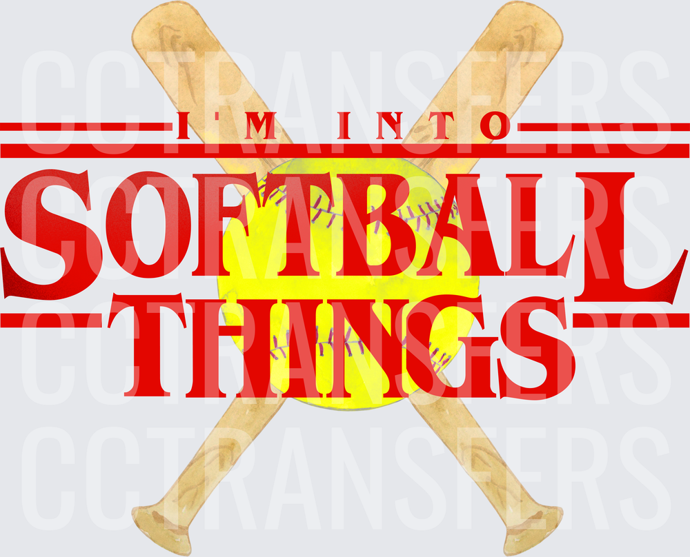 I'm Into Softball Things Crossed Bats Yellow Ball (DTF)