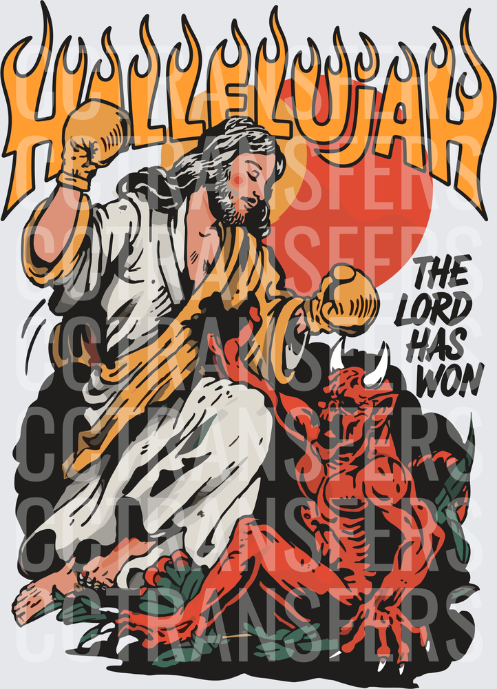 Hallelujah The Lord Has Won Boxing Jesus vs Devil (DTF)