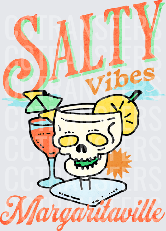 Salty Vibes Margaritaville Skull Cocktail Glass (DTF)