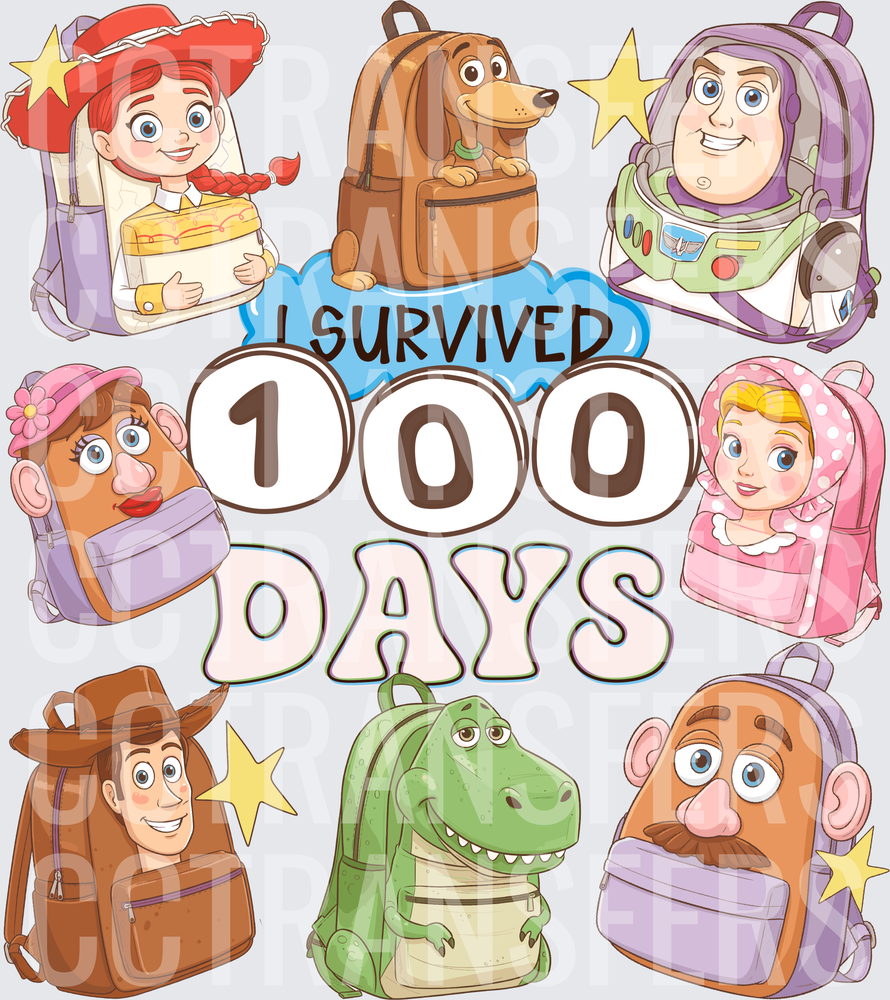 I Survived 100 Days Toy Characters With Backpacks (DTF)