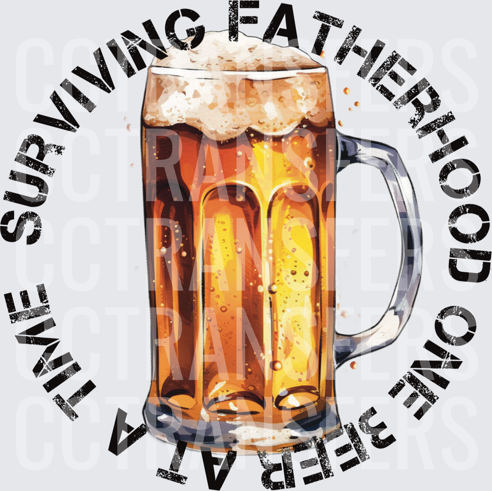 Surviving Fatherhood One Beer At A Time Foamy Mug (DTF)