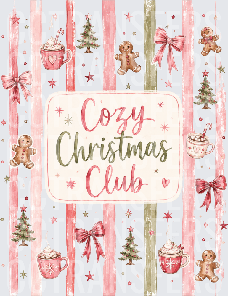 Cozy Christmas Club Holiday Watercolor Design (DTF)