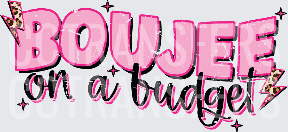 Boujee On A Budget Pink Leopard Lightning Bolt (DTF)