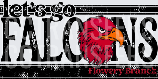 Let's Go Falcons Flowery Branch Spirit Mascot (DTF)