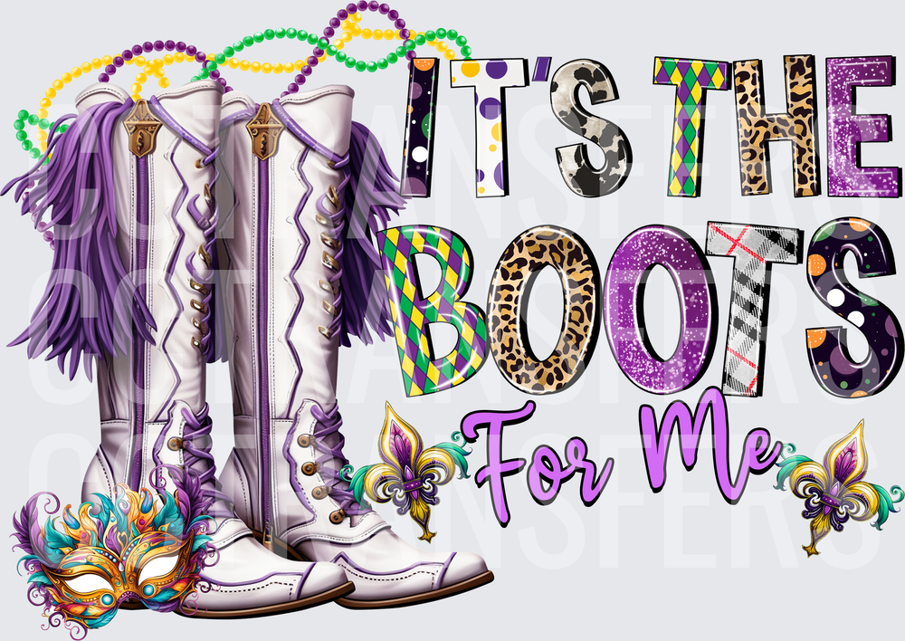 It's The Boots For Me Mardi Gras Fringe Boots (DTF)