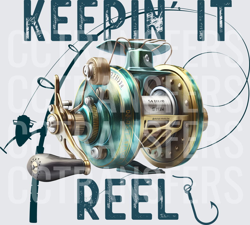 Keepin It Reel Vintage Fishing Reel Angler Design (DTF)