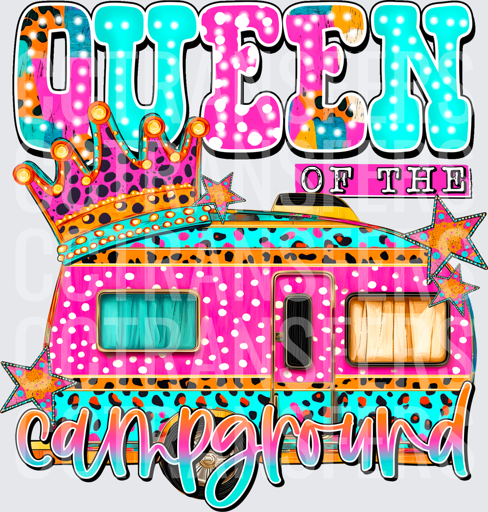 Queen of the Campground Leopard Crown Camper (DTF)