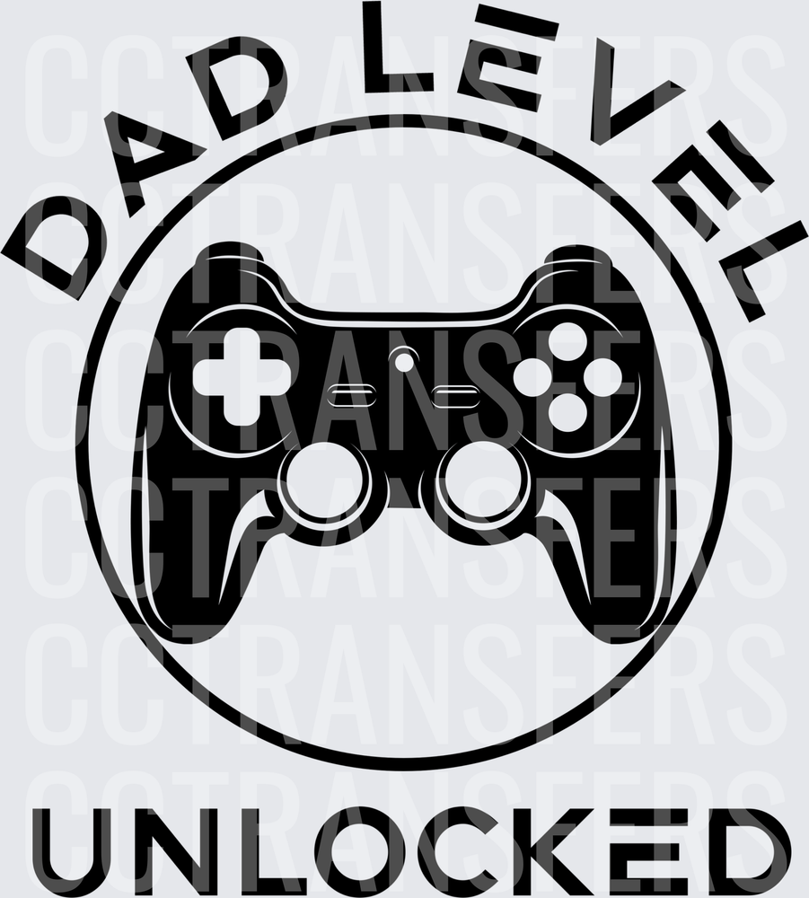 Dad Level Unlocked Gaming Controller Circle Design (DTF)