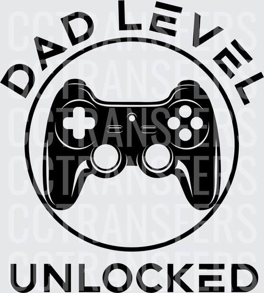Dad Level Unlocked Gaming Controller Circle Design (DTF)