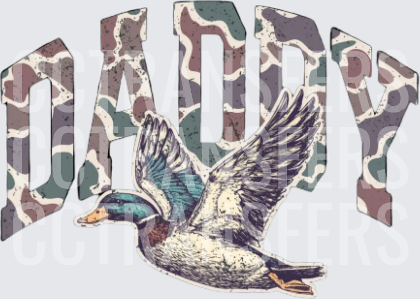 Daddy Camo Letters Flying Mallard Duck (DTF)