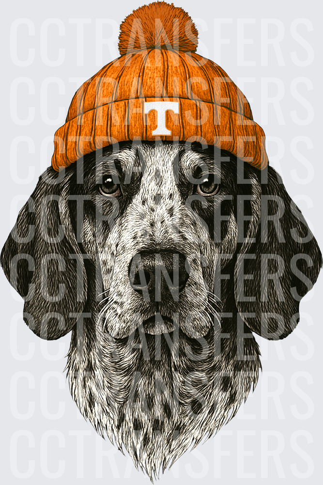 German Shorthaired Pointer Dog Orange Pom Beanie Hat (DTF)
