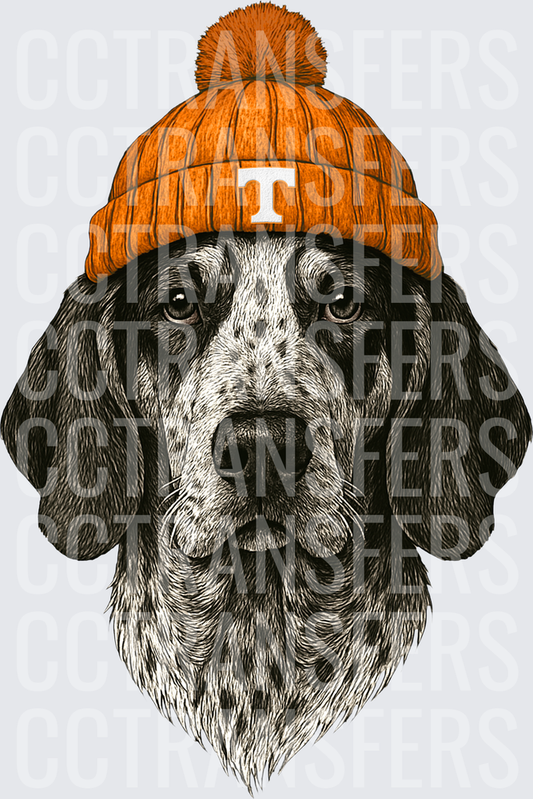 German Shorthaired Pointer Dog Orange Pom Beanie Hat (DTF)