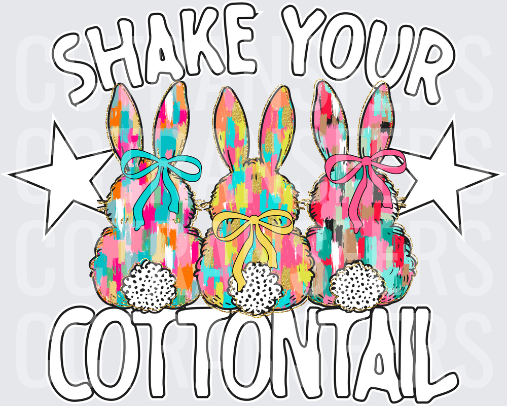Shake Your Cottontail Colorful Easter Bunnies (DTF)