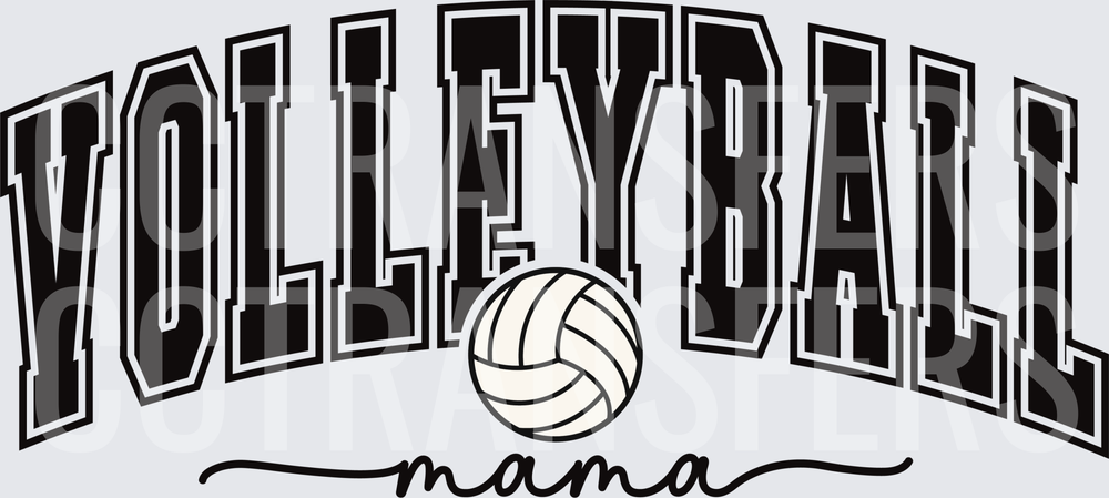Volleyball Mama Arched Bold Lettering with Ball (DTF)
