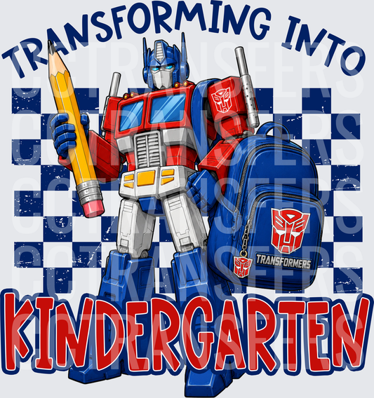 Transforming Into Kindergarten Robot Back To School (DTF)
