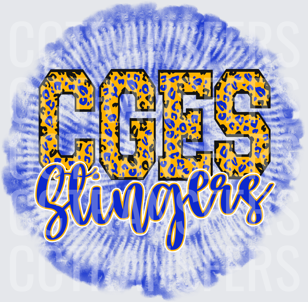 CGES Slingers Leopard Print Blue Tie-Dye (DTF)