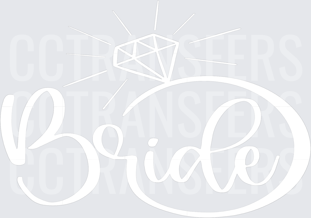 Bride Script Lettering with Sparkling Diamond Ring (DTF)
