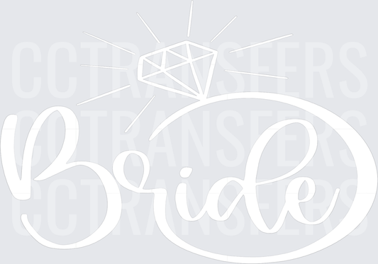 Bride Script Lettering with Sparkling Diamond Ring (DTF)
