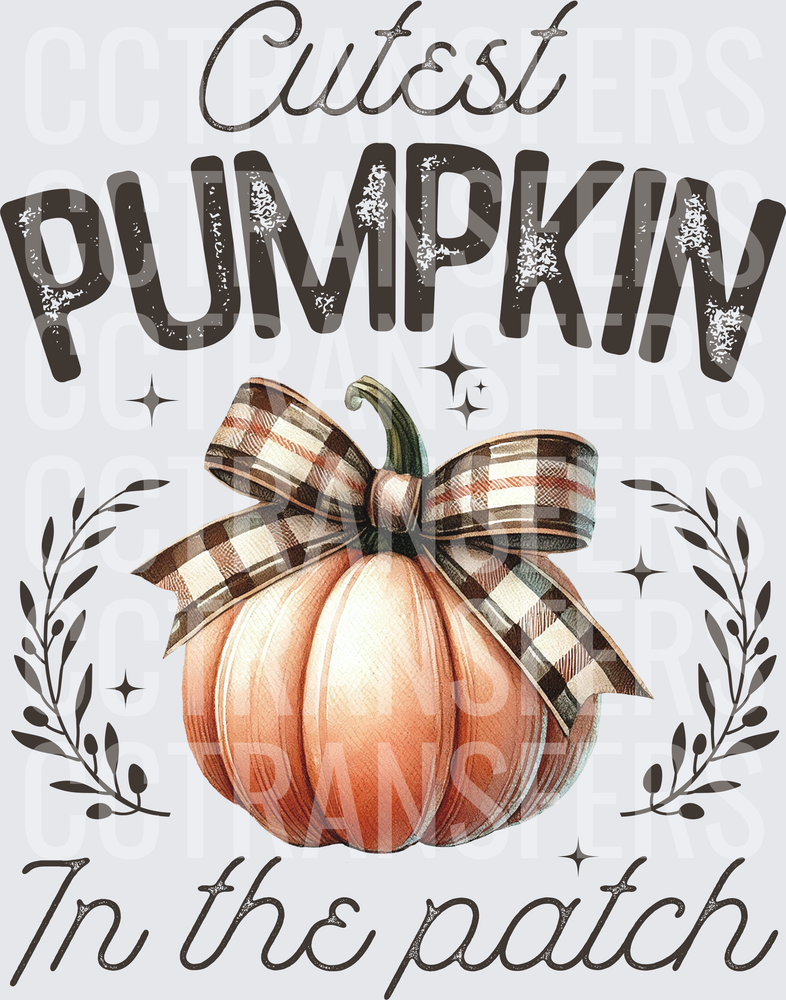 Cutest Pumpkin In The Patch Plaid Bow Fall Harvest (DTF)