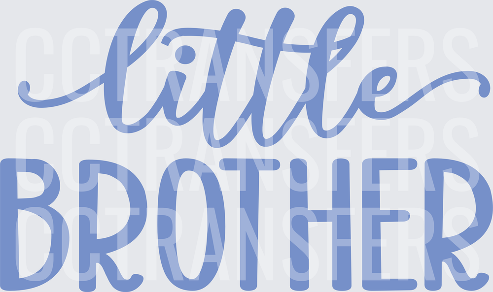 Little Brother Script and Bold Blue Typography (DTF)