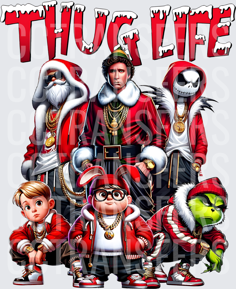 Thug Life Christmas Holiday Crew G-Man & Friends (DTF)
