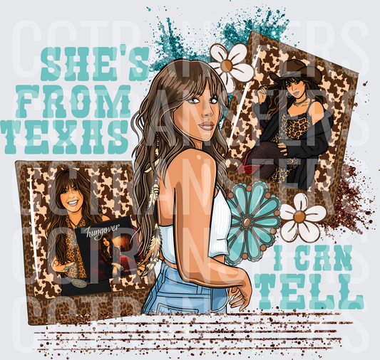 She's From Texas I Can Tell Country Girl Collage (DTF)
