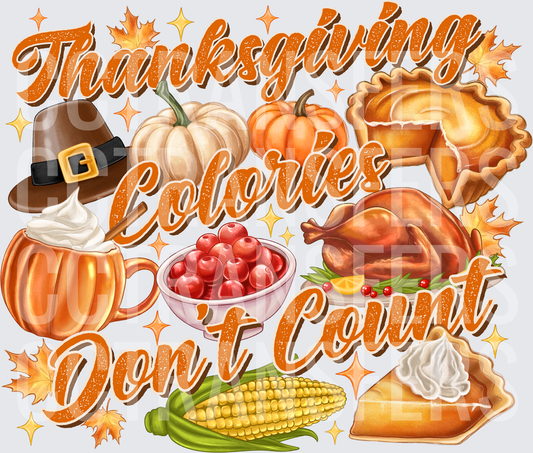 Thanksgiving Calories Don't Count Holiday Food Collage (DTF)