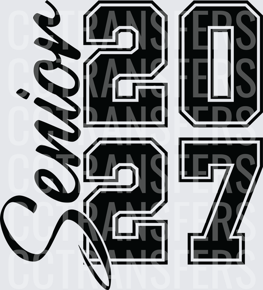 Senior 2027 Bold Varsity Script Graduation Design (DTF)