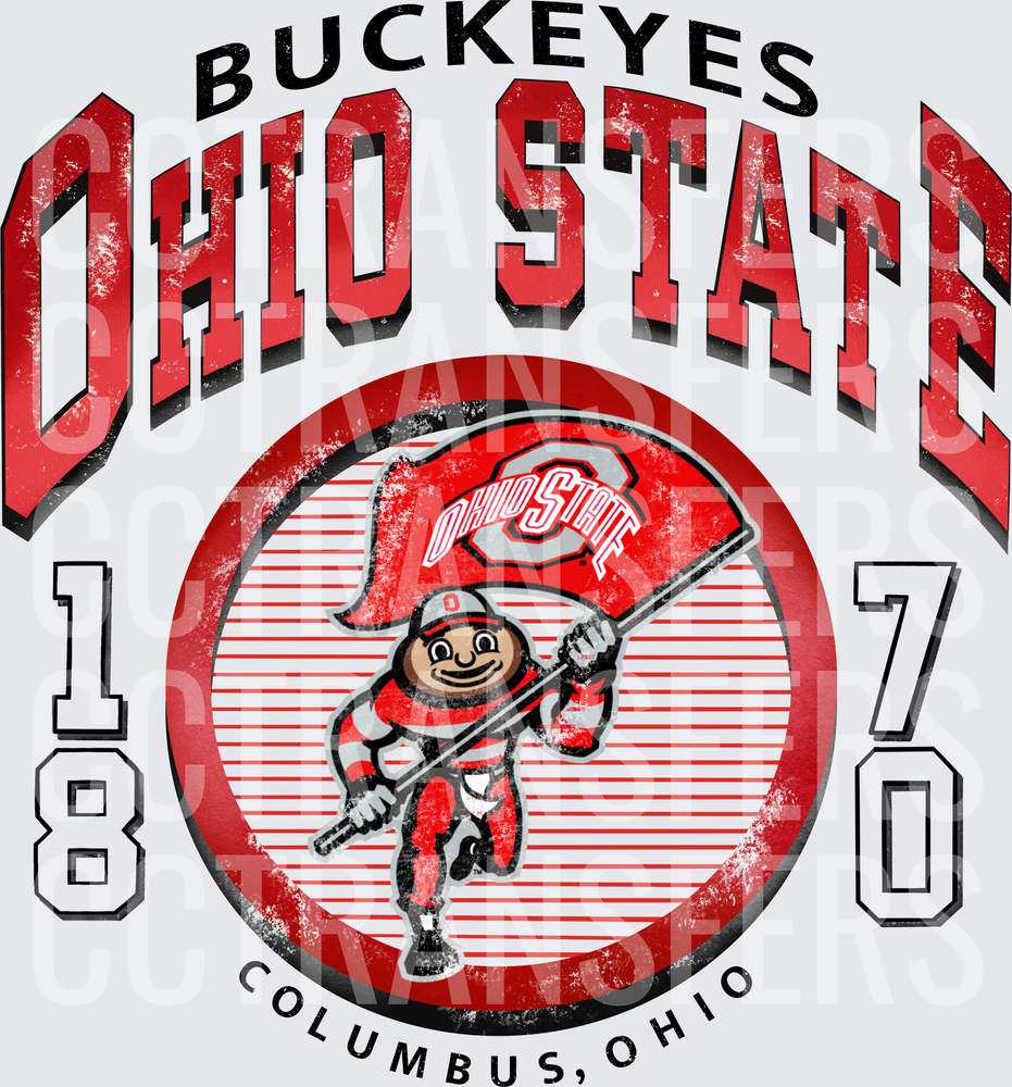 Buckeyes Ohio State 1870 Columbus Ohio Mascot Flag (DTF)
