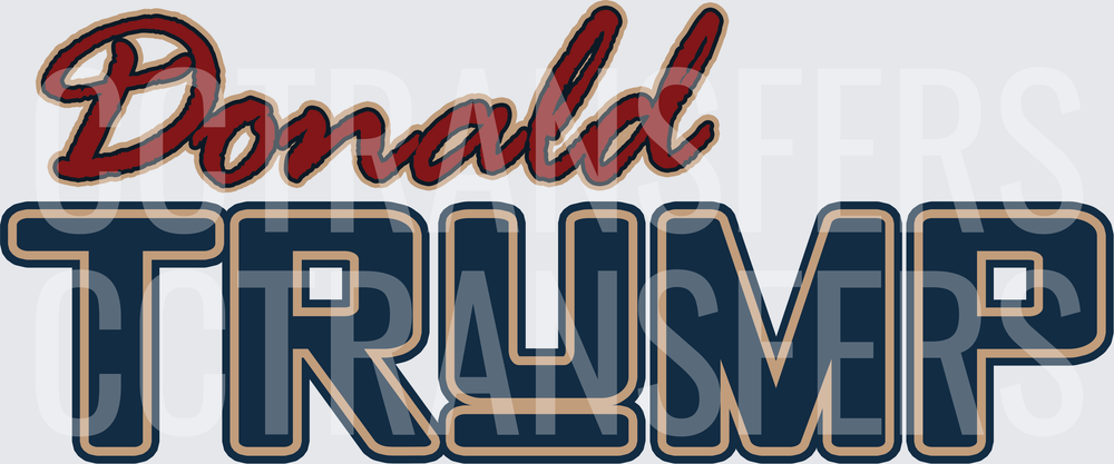 Donald Trump Bold Script and Block Letter Text (DTF)