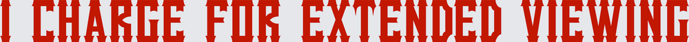I Charge For Extended Viewing Bold Red Text (DTF)
