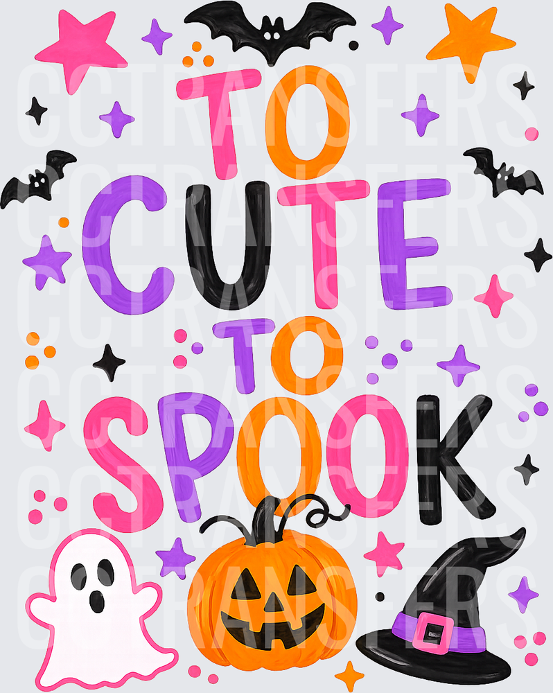 Too Cute To Spook Halloween Ghost Pumpkin Bat Witch Hat (DTF)
