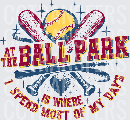 At The Ball Park Is Where I Spend Most Of My Days (DTF)