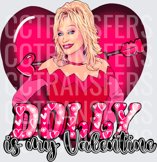 Dolly Is My Valentine Blonde Country Star Heart Arrow DTF
