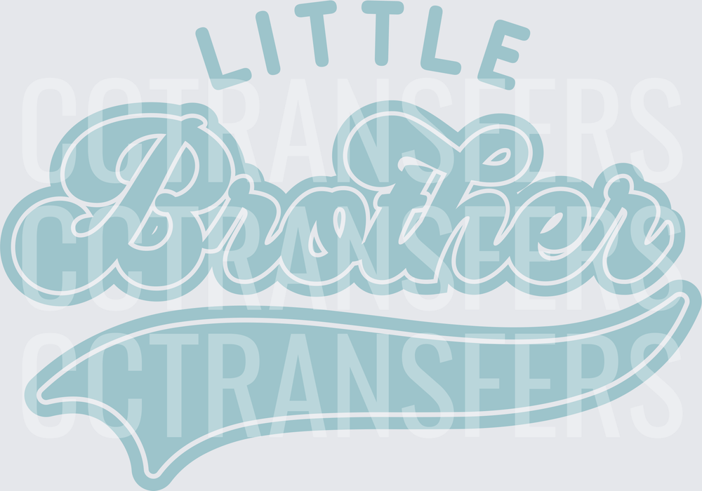 Little Brother Varsity Script Swoosh Design (DTF)