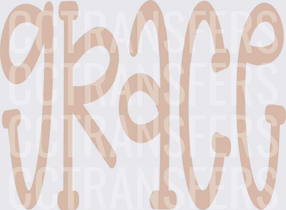 Grace Boho Lettering Warm Tan Whimsical Font (DTF)