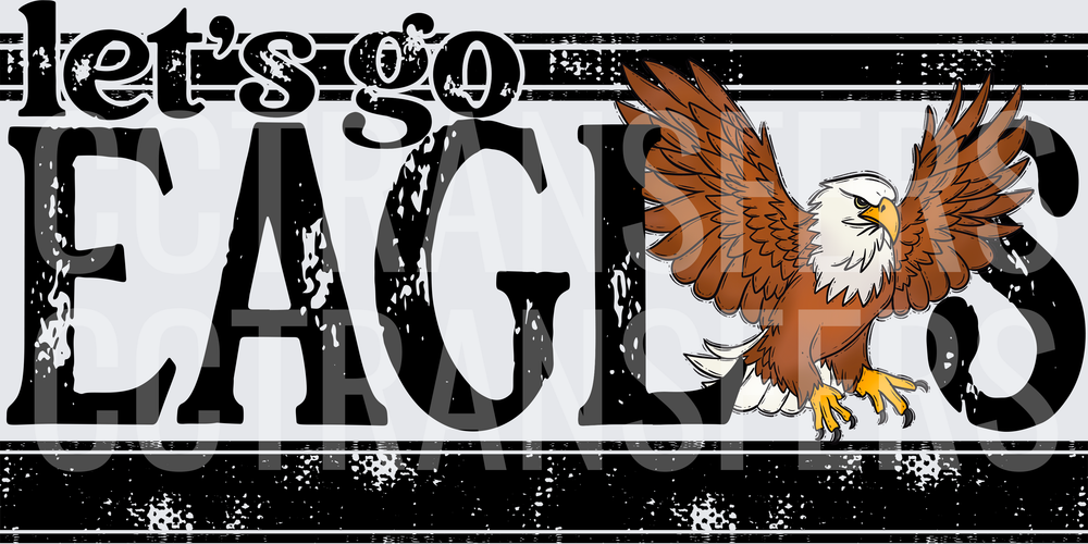 Let's Go Eagles Bald Eagle Mascot Distressed (DTF)