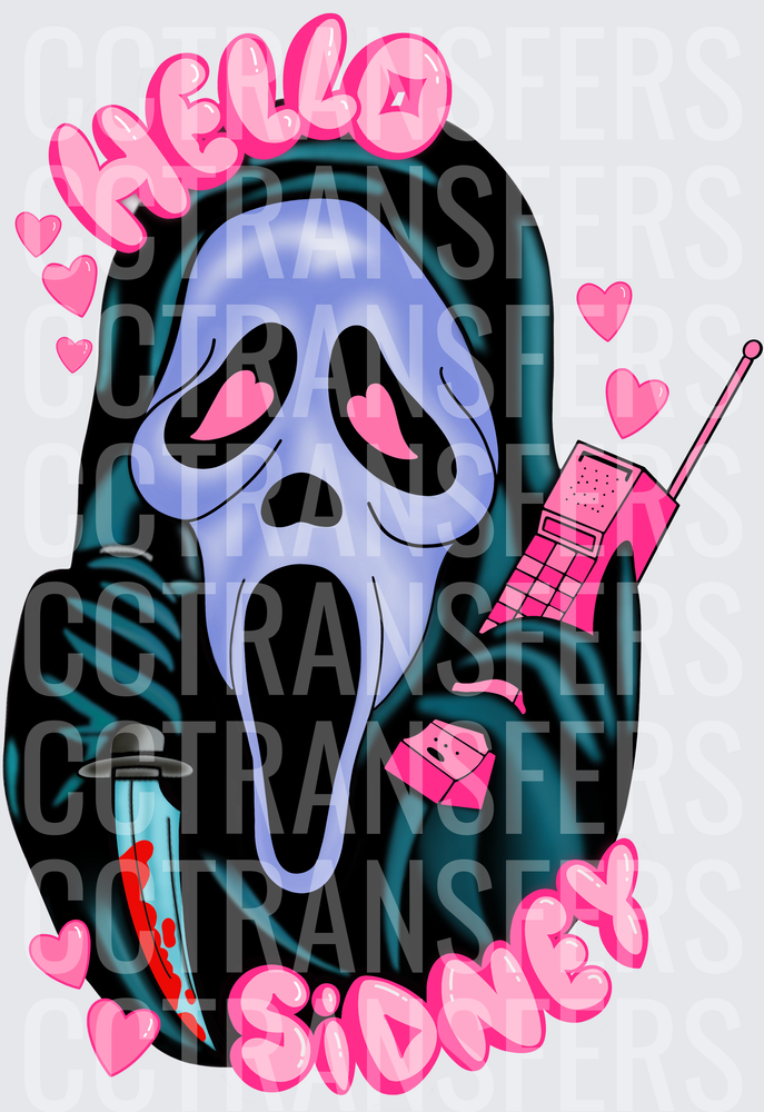 Hello Sidney Ghostface Heart Eyes Valentine Horror (DTF)