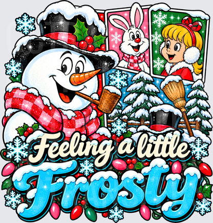 Feeling a Little Frosty Snowman Christmas Scene (DTF)
