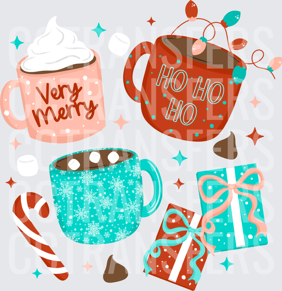 Very Merry Ho Ho Ho Christmas Mugs & Gifts (DTF)