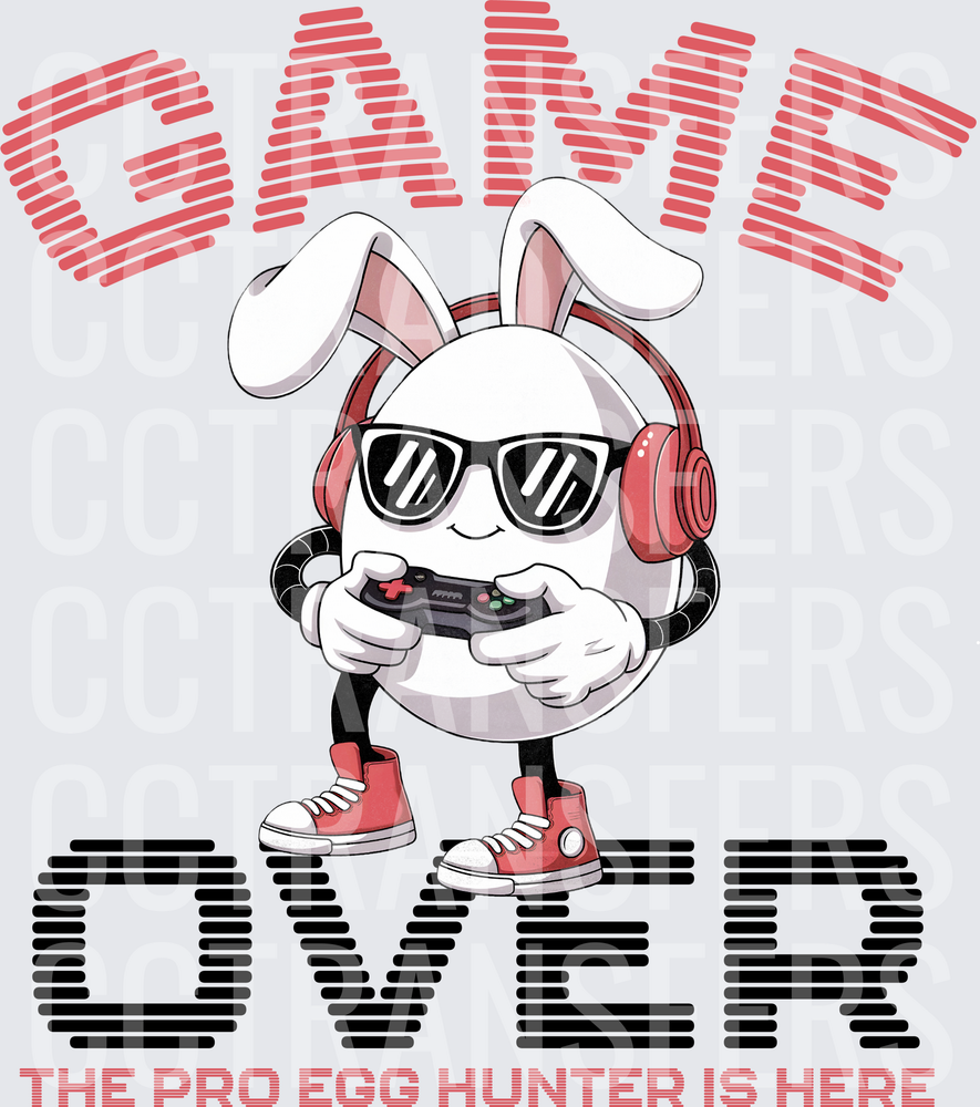 Game Over Pro Egg Hunter Easter Bunny Gamer (DTF)