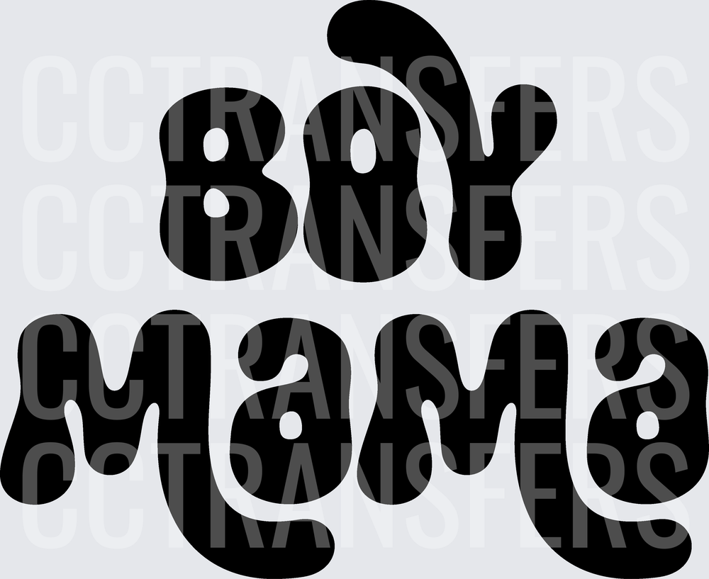 Boy Mama Retro Groovy Bubble Letter Text (DTF)