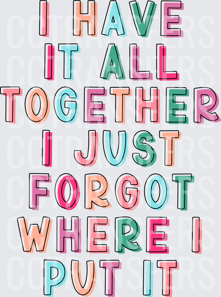 I Have It All Together I Just Forgot Where I Put It (DTF)