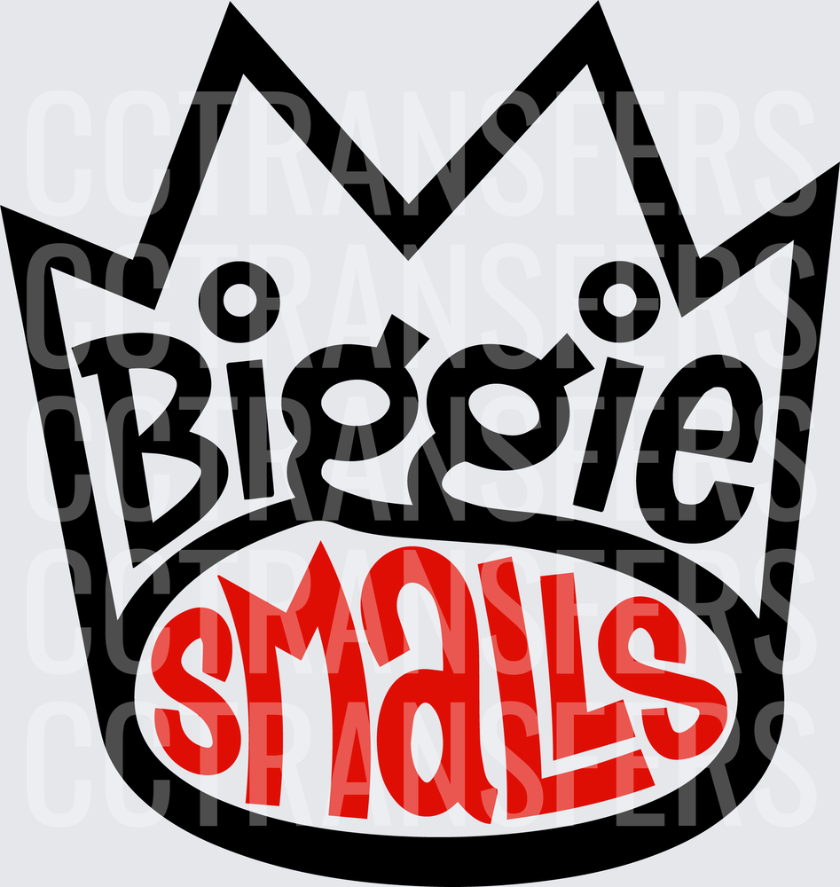 Biggie Smalls Crown Logo Bold Lettering Design (DTF)