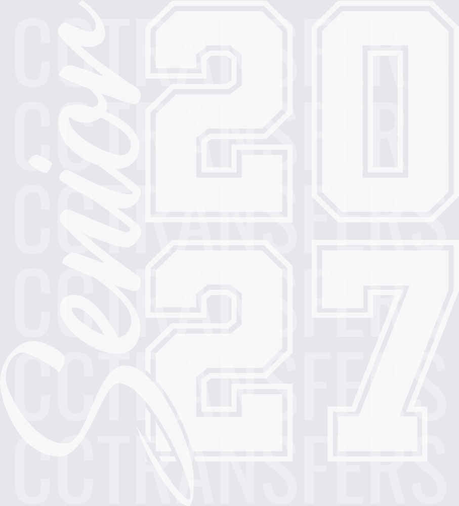 Senior 2027 Bold Collegiate Numbers with Feather (DTF)