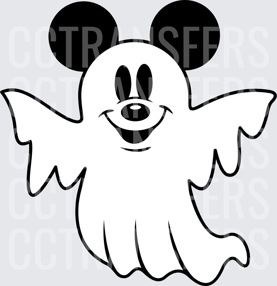 Smiling Cartoon Mouse Halloween Ghost (DTF)
