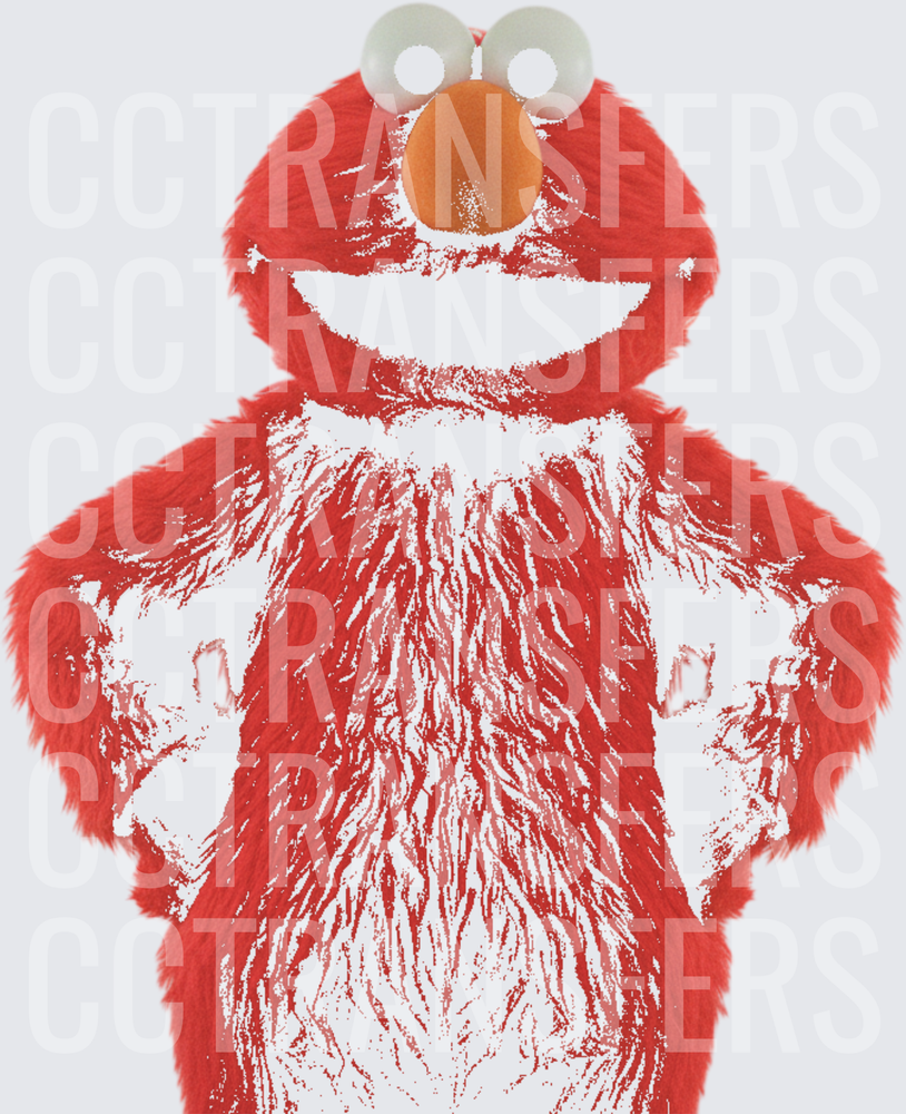 Fluffy Red Monster Character Full Body Pose (DTF)