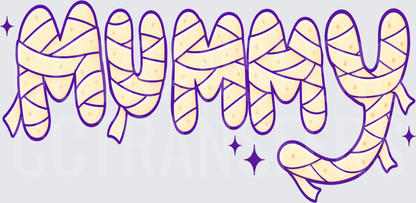 Mummy Bandage Wrapped Word Art Halloween (DTF)