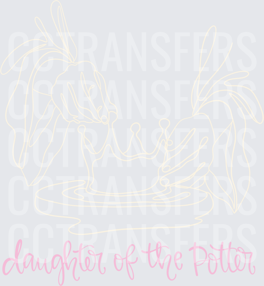 Daughter of the Potter Hands on Clay Wheel Floral (DTF)